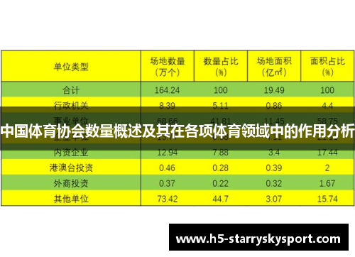 中国体育协会数量概述及其在各项体育领域中的作用分析